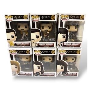 Funko Pop! Rocks Queen Complete Set Of 5 92, 93, 94, 95, 96 Plus Bonus Freddie